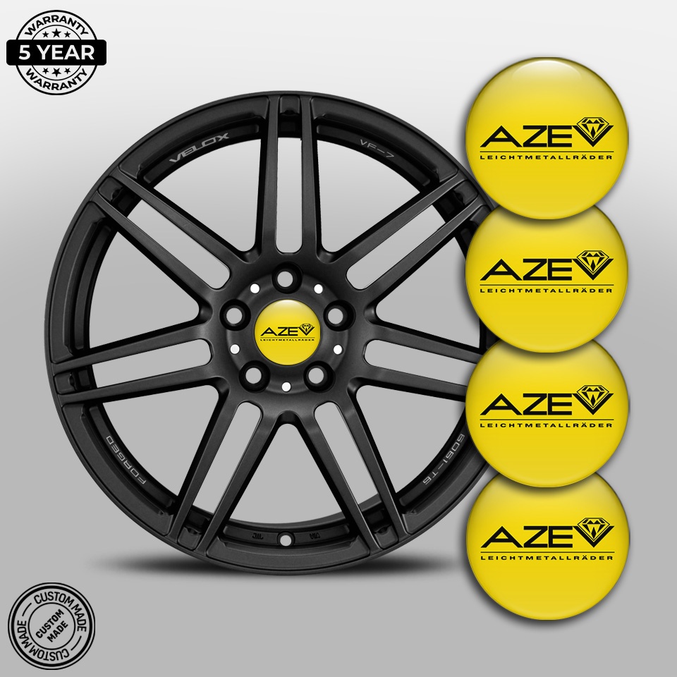 Azev Domed Stickers for Center Caps Yellow | Wheel Emblems | Stickers ...