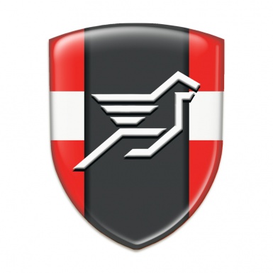 Hamann Emblem Badge Logo Red with White Tape and Dark Central Panel 
