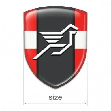 Hamann Emblem Badge Logo Red with White Tape and Dark Central Panel 