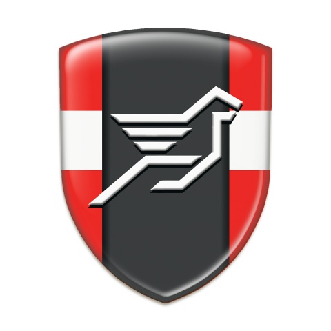 Hamann Emblem Badge Logo Red with White Tape and Dark Central Panel 