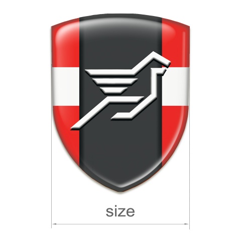Hamann Emblem Badge Logo Red with White Tape and Dark Central Panel 