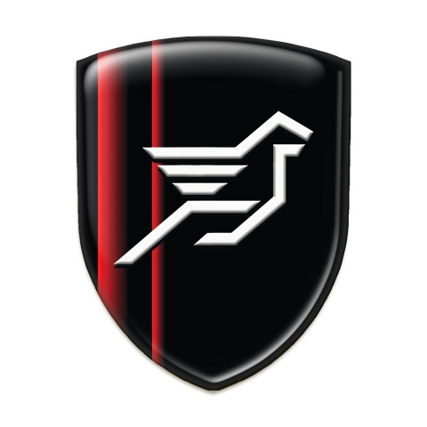 Hamann Self Adhesive Emblem Logo Black Base with Red Lines Motive 