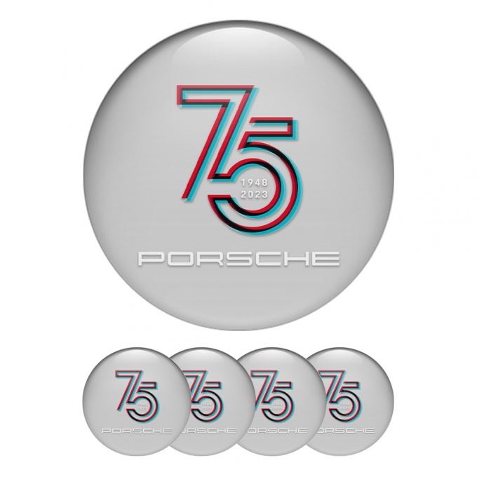 Porsche Wheel Emblems 75 years grey