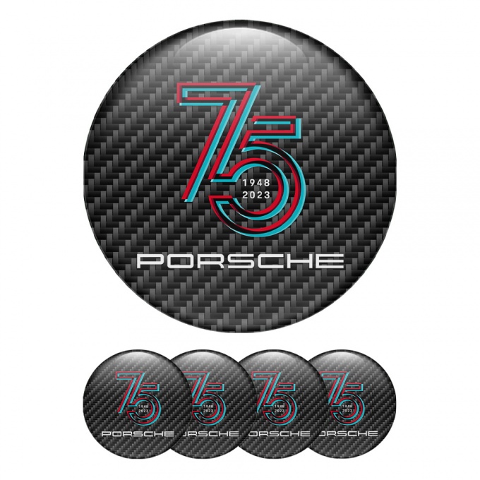 Porsche Wheel Emblems 75 years Carbon