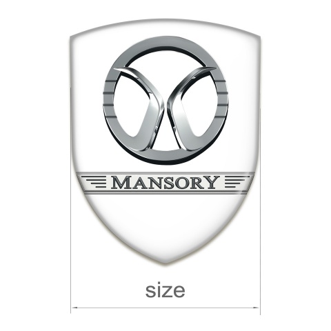 Mansory Silicone Car Decal Badge White Design 