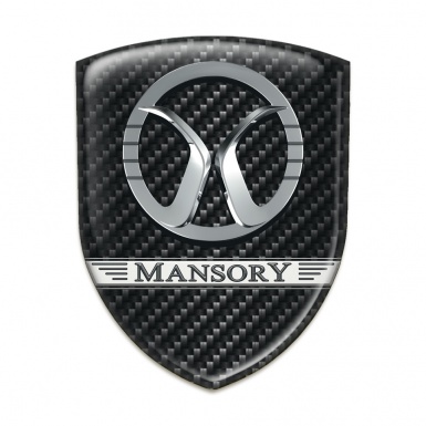 Mansory Self Adhesive Emblem Logo Black Fibers Design 