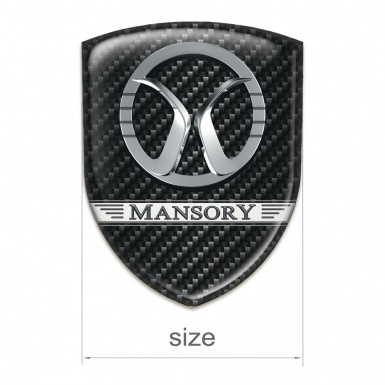 Mansory Self Adhesive Emblem Logo Black Fibers Design 