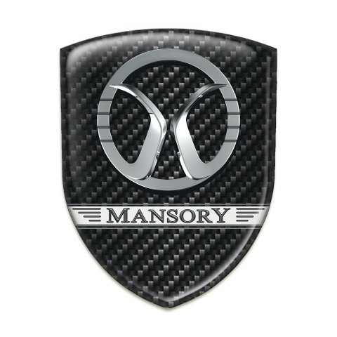 Mansory Self Adhesive Emblem Logo Black Fibers Design 