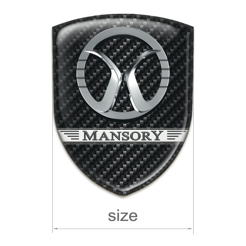 Mansory Self Adhesive Emblem Logo Black Fibers Design 