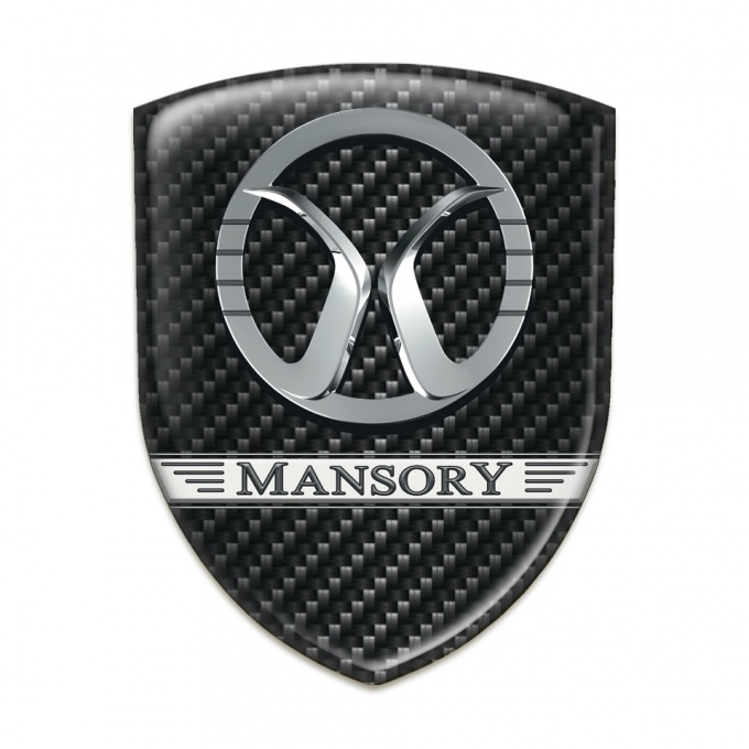 Mansory Self Adhesive Emblem Logo Black Fibers Design 