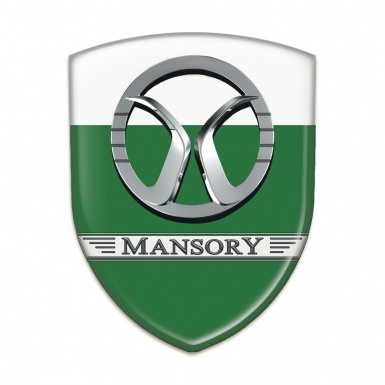 Mansory 3D Gel Emblem Green White Design 