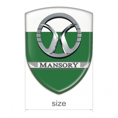 Mansory 3D Gel Emblem Green White Design 