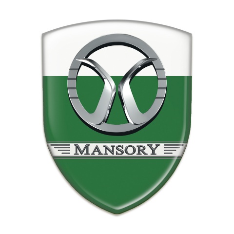 Mansory 3D Gel Emblem Green White Design 
