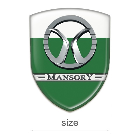 Mansory 3D Gel Emblem Green White Design 