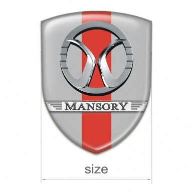 Mansory Car Interior Badge Grey with Red Ribbon Design 