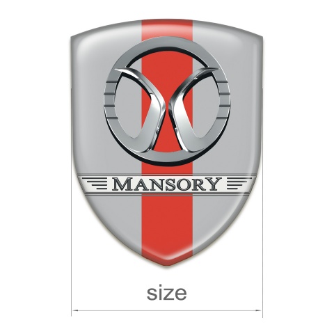 Mansory Car Interior Badge Grey with Red Ribbon Design 