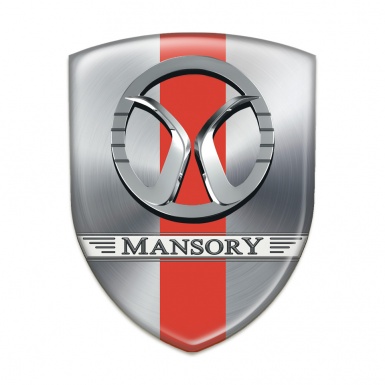 Mansory Silicone Badge Silver with Red Ribbon design 