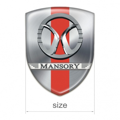 Mansory Silicone Badge Silver with Red Ribbon design 
