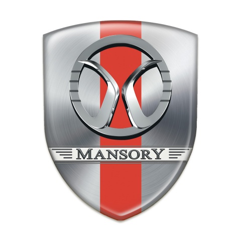 Mansory Silicone Badge Silver with Red Ribbon design 