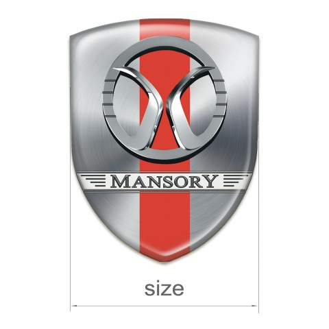 Mansory Silicone Badge Silver with Red Ribbon design 