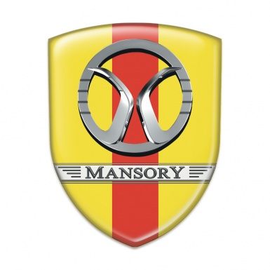 Mansory Auto Emblem Yellow with Red Ribbon Design 