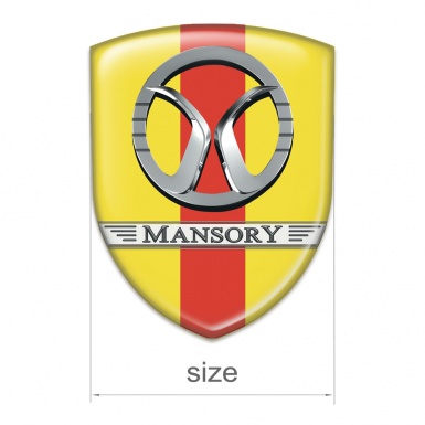 Mansory Auto Emblem Yellow with Red Ribbon Design 