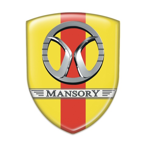 Mansory Auto Emblem Yellow with Red Ribbon Design 