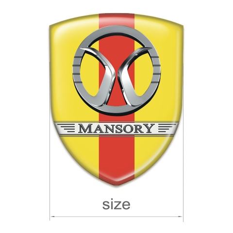 Mansory Auto Emblem Yellow with Red Ribbon Design 
