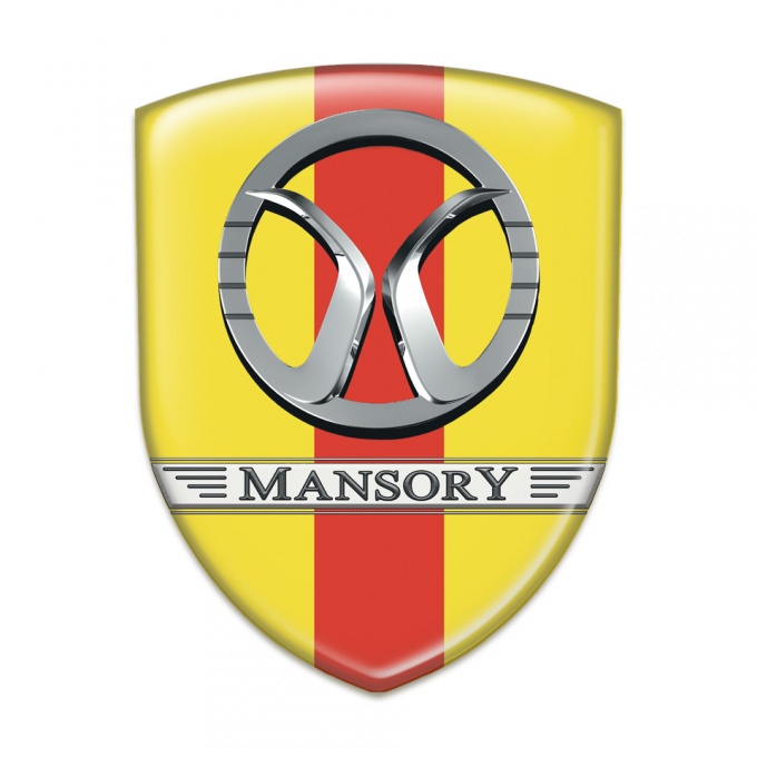 Mansory Auto Emblem Yellow with Red Ribbon Design 