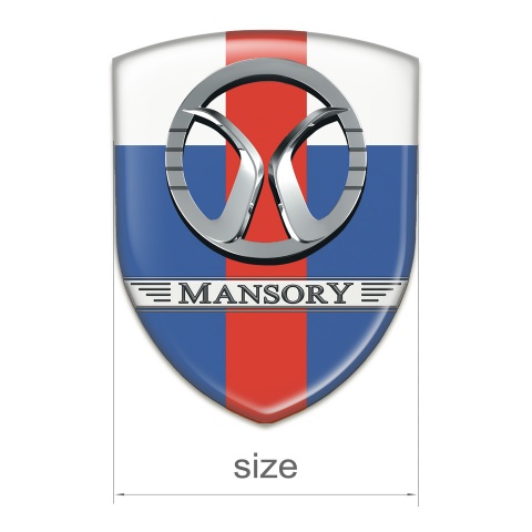 Mansory Tuning Emblem Blue White with Red Ribbon Design 