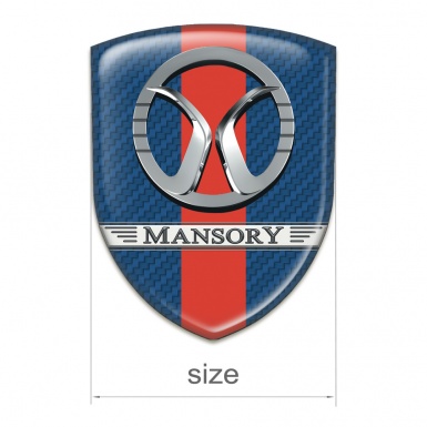 Mansory Silicone Emblem Navy Blue Carbon with Red Ribbon 