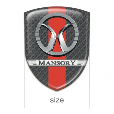 Mansory Resin Sticker Dark Grey Carbon with Red Ribbon 
