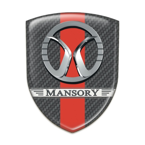 Mansory Resin Sticker Dark Grey Carbon with Red Ribbon 
