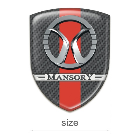 Mansory Resin Sticker Dark Grey Carbon with Red Ribbon 