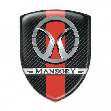 Mansory Emblem Exterior dark Carbon with Red Ribbon Design 