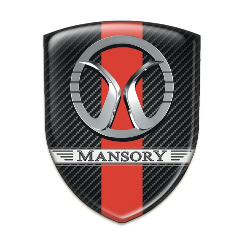Mansory Emblem Exterior dark Carbon with Red Ribbon Design 