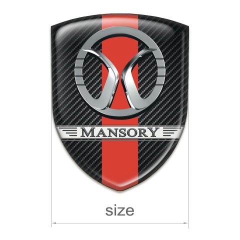 Mansory Emblem Exterior dark Carbon with Red Ribbon Design 