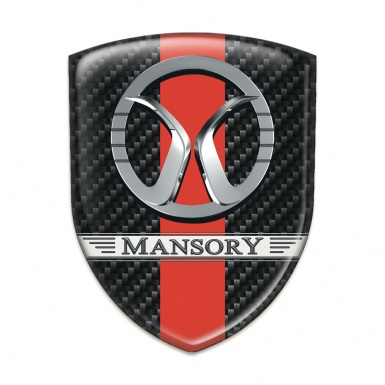 Mansory Emblem Interior Black Carbon with Red Ribbon Design 
