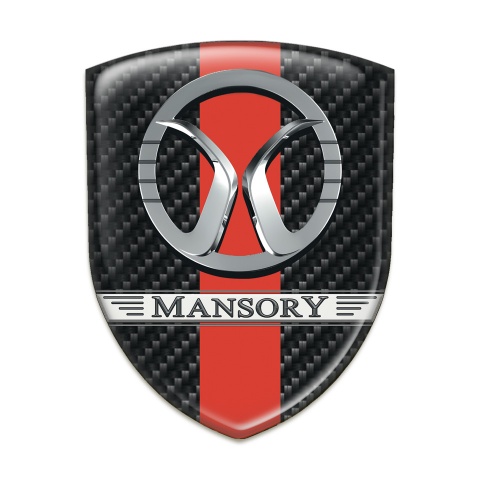 Mansory Emblem Interior Black Carbon with Red Ribbon Design 