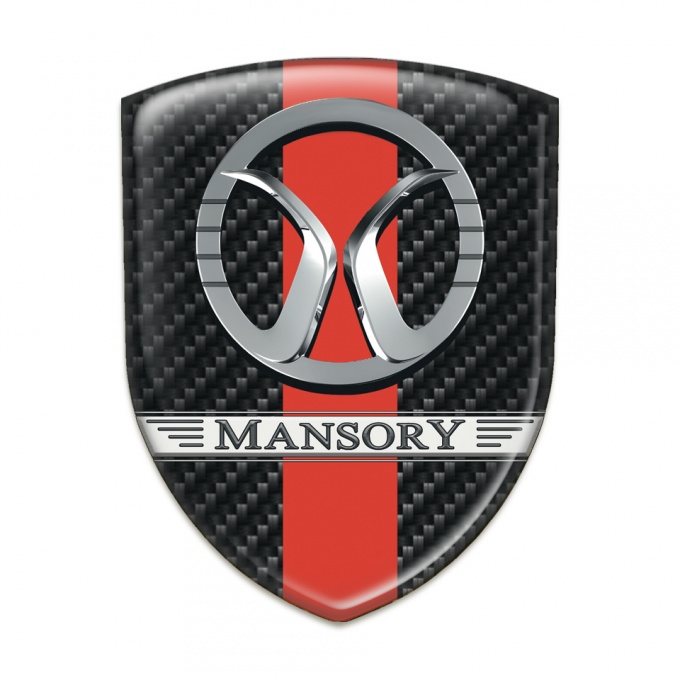Mansory Emblem Interior Black Carbon with Red Ribbon Design 