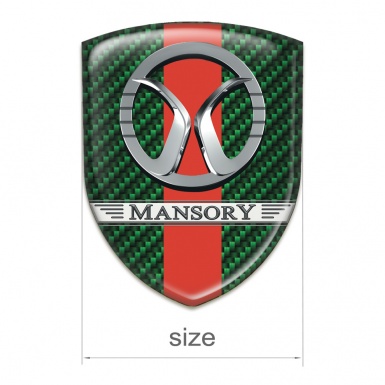 Mansory Tuning Badge Green Carbon with red Ribbon Design 