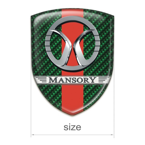 Mansory Tuning Badge Green Carbon with red Ribbon Design 
