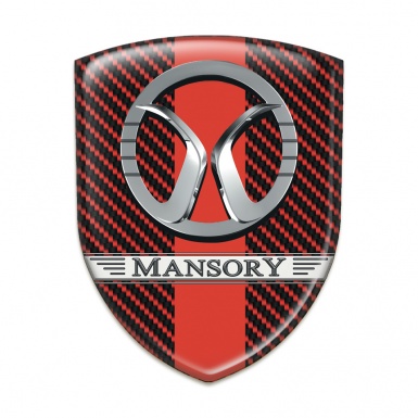 Mansory Car Accessories Badge Red carbon with Red Ribbon Design 