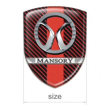 Mansory Car Accessories Badge Red carbon with Red Ribbon Design 