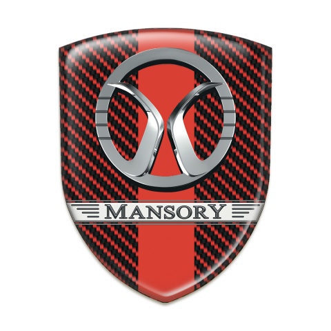 Mansory Car Accessories Badge Red carbon with Red Ribbon Design 