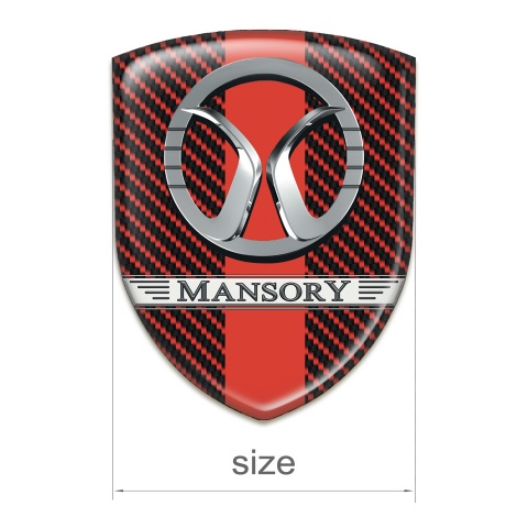 Mansory Car Accessories Badge Red carbon with Red Ribbon Design 