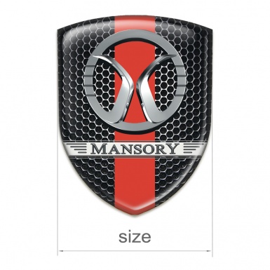 Mansory Car Accessories Badge Perforated Steel with Red Ribbon Design 