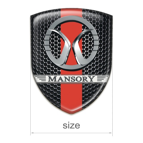 Mansory Car Accessories Badge Perforated Steel with Red Ribbon Design 
