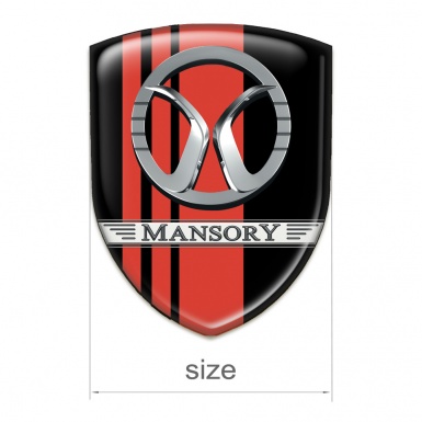 Mansory Self Adhesive Car logo Emblem Black with Red Tapes Design 