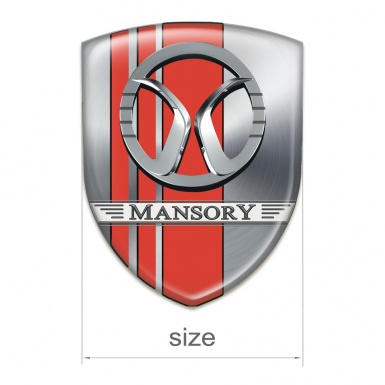 Mansory Car Interior Badge Silver with Red Tapes Design 